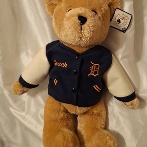 Detroit Tigers 2008 Official Coach Plush Teddy Bear with Navy & Cream Jacket 18"
